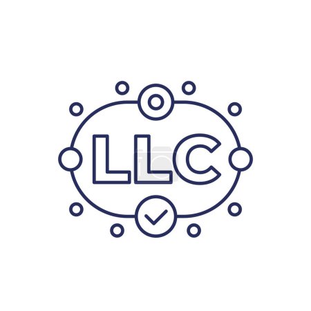 Photo for LLC line icon, Limited Liability Company, eps 10 file, easy to edit - Royalty Free Image