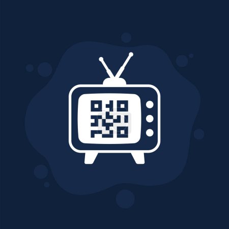 Photo for Old tv and qr code icon, vector, eps 10 file, easy to edit - Royalty Free Image
