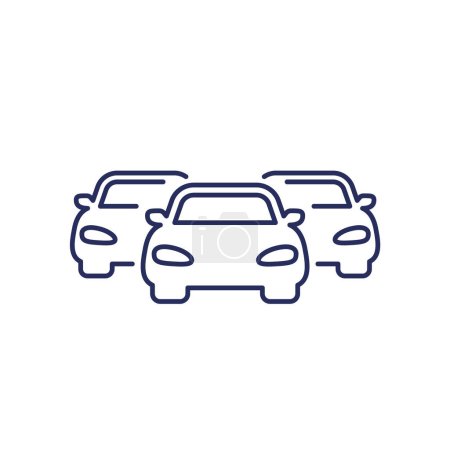 Photo for Car fleet icon, line vector, eps 10 file, easy to edit - Royalty Free Image