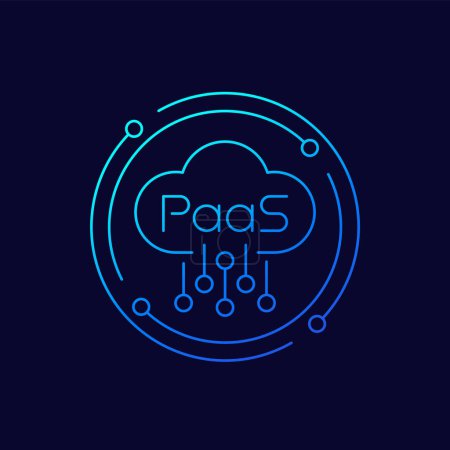 Photo for Paas icon, Platform as a Service, linear design, eps 10 file, easy to edit - Royalty Free Image