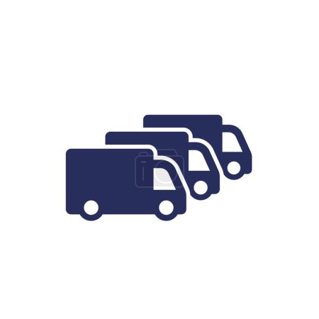 Photo for Car fleet icon with vans, eps 10 file, easy to edit - Royalty Free Image