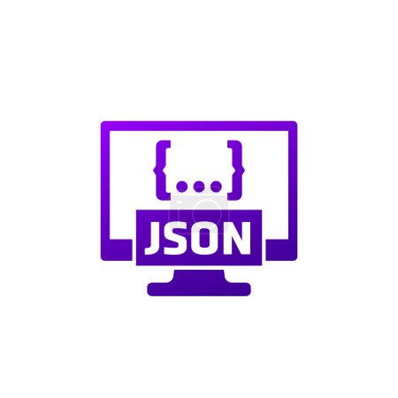 Photo for JSON icon with a computer, eps 10 file, easy to edit - Royalty Free Image