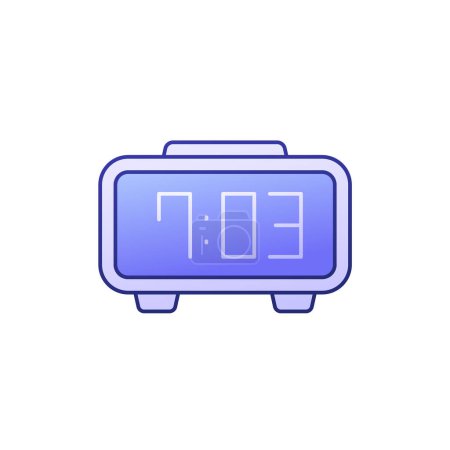 Photo for Digital clock icon with outline, eps 10 file, easy to edit - Royalty Free Image