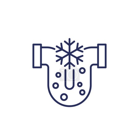 Photo for Frozen pipe line icon on white, eps 10 file, easy to edit - Royalty Free Image