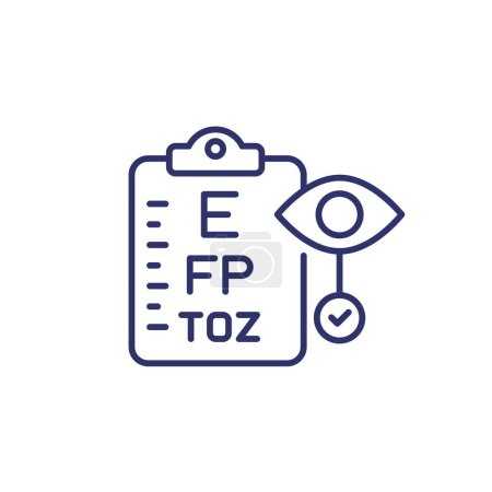vision acuity and eyesight testing line icon, eps 10 file, easy to edit