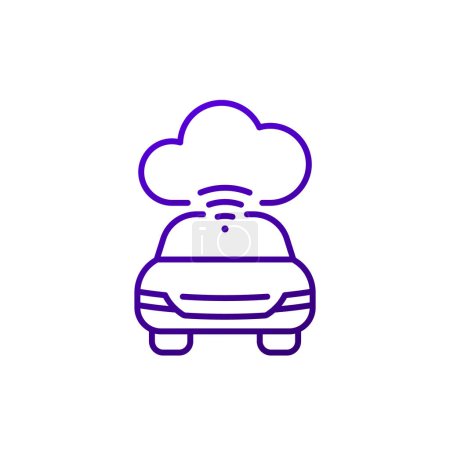 Photo for Cloud technologies for a car line icon, eps 10 file, easy to edit - Royalty Free Image