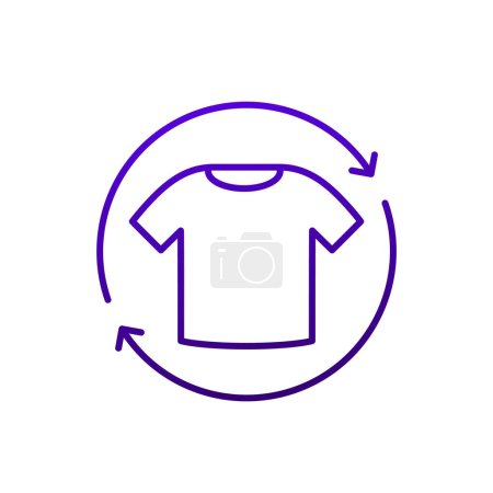 Photo for Recycling clothes, reuse shirt line icon, eps 10 file, easy to edit - Royalty Free Image
