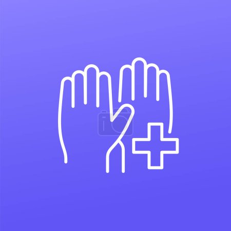 Photo for Medical gloves line icon, vector, eps 10 file, easy to edit - Royalty Free Image