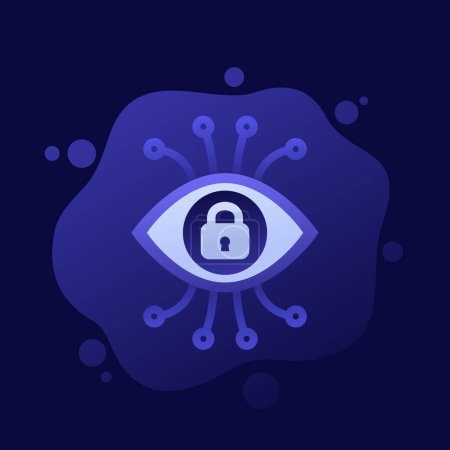 Photo for Eye and lock, privacy protection icon, vector design, eps 10 file, easy to edit - Royalty Free Image