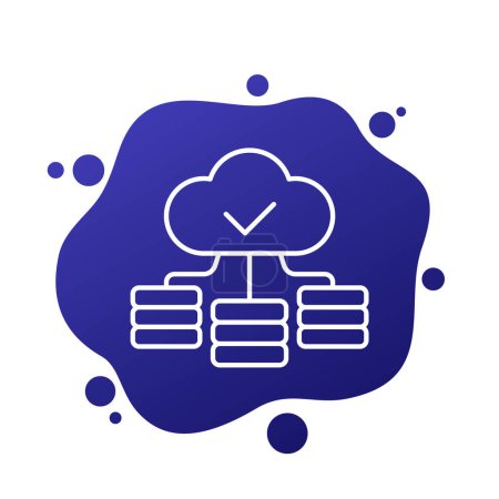 Photo for Infrastructure vector icon with cloud, line design, eps 10 file, easy to edit - Royalty Free Image