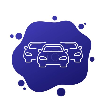 Photo for Car fleet line icon, vector, eps 10 file, easy to edit - Royalty Free Image