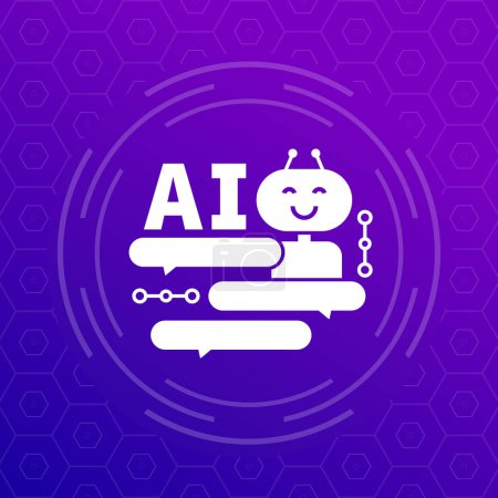Photo for AI chat bot icon, Artificial intelligence vector, eps 10 file, easy to edit - Royalty Free Image
