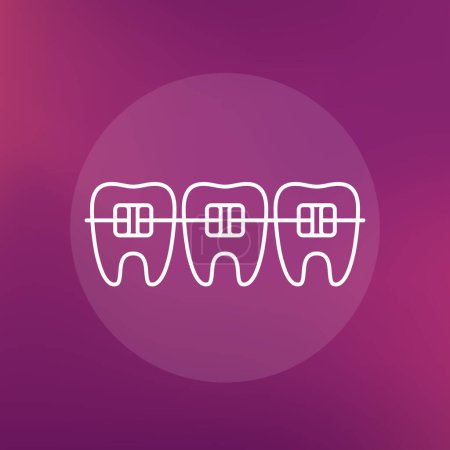 Photo for Braces and teeth line icon, vector, eps 10 file, easy to edit - Royalty Free Image