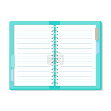 Loose-leaf notebook lined blank memo note paper cartoon illustration