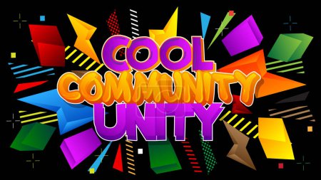 Illustration for Cool Community Unity. Word written with Children's font in cartoon style. - Royalty Free Image