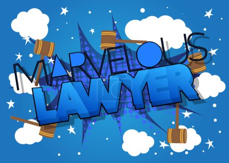 Téléchargez les illustrations : Marvelous Lawyer. Word written with Children's font in cartoon style. - en licence libre de droit