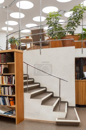 Photo for VYBORG, RUSSIA - April 28, 2022: Library named after Alvaar Aalto. reading room - Royalty Free Image