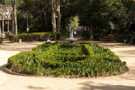 Photo for BARCELONA,SPAIN-April 7,2023: Public gardens, Jardins de la Tamarita. Spring time, blossom - Royalty Free Image