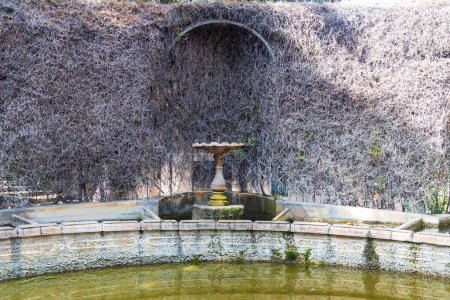 Photo for BARCELONA,SPAIN-April 7 ,2023: Public gardens, Jardins de la Tamarita. Spring time, fontain - Royalty Free Image