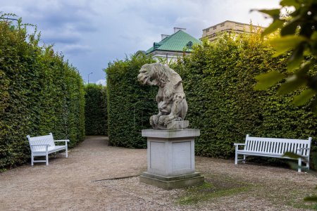 Photo for Warsaw, Poland - 23 August 2023, Dragon from the royal garden. the Gardens of the Royal Castle - Royalty Free Image