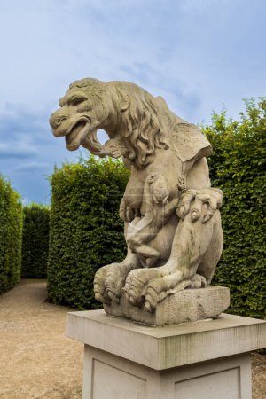 Photo for Warsaw, Poland - 23 August 2023, Dragon from the royal garden. the Gardens of the Royal Castle - Royalty Free Image