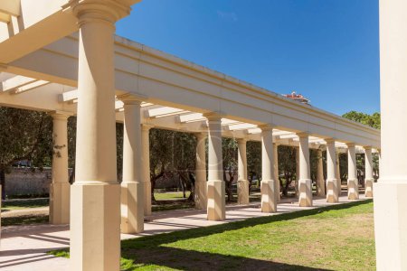 The arcade situated within the Jardins del Turia gardens in Valencia, Spain.