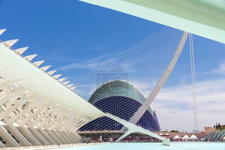 Téléchargez les photos : Valence, Espagne ; 19 avril 2024 : Musée des Sciences de la Cité des Arts et des Sciences. Architecture moderne de Calatrava. - en image libre de droit