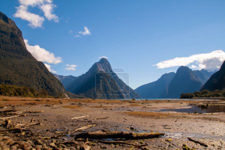 Photo for Mitre Peak Milford Sound New Zealand on sunny weather - Royalty Free Image