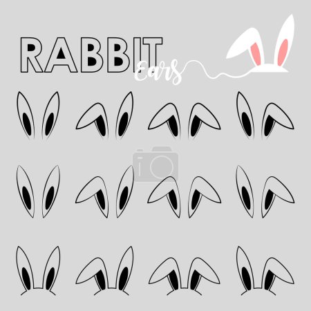 Illustration for Rabbit Ear Outline. Easter rabbit Ears Outline. Easter rabbit Ears Line Art Illustration. - Royalty Free Image