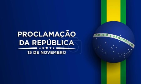 Illustration for Brazil Republic Day Background Design. - Royalty Free Image