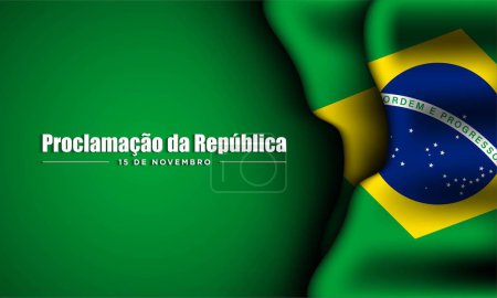 Illustration for Brazil Republic Day Background Design. Vector Illustration. - Royalty Free Image