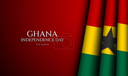 Illustration for Ghana Independence Day Background Design. - Royalty Free Image