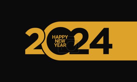 Illustration for 2024 Happy New Year Background Design. - Royalty Free Image