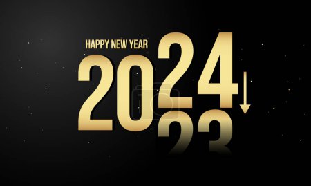 2024 Frohes neues Jahr Vektor Hintergrund. Grußkarte, Banner, Poster.
