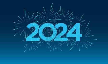 Ilustración de 2024 Happy New Year Background Design. - Imagen libre de derechos