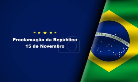 Illustration for Brazil Republic Day Background Design. - Royalty Free Image