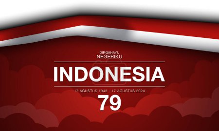 Indonésie Happy Independence Day Background Design.