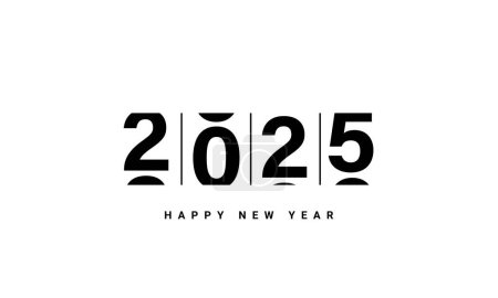 2025 Happy New Year greeting card design