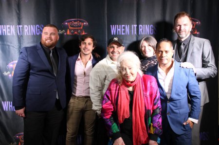Photo for Encino, CA - October 28, 2023: Red carpet arrivals for the special premiere screening of When It Rings, a film produced by Tyrone Tann, with a special appearance by veteran actress Sally Kirkland - Royalty Free Image