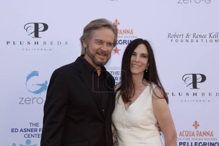 Photo for Studio City, CA - June 15, 2024: Stephen Nichols and friend attend the Ed Asner Celebrity Poker to Benefit Autism research. - Royalty Free Image