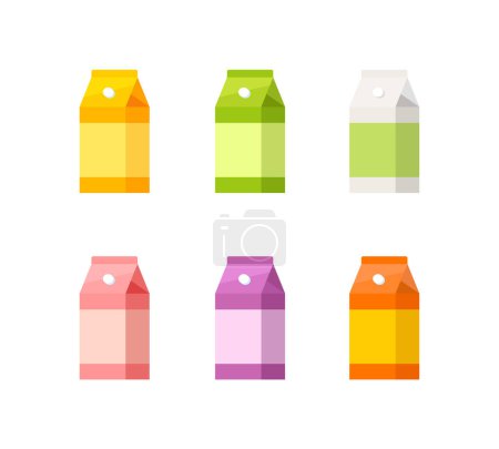 Illustration for Beverages in Cartons Isolated on White Background,Juice and Smoothie - Royalty Free Image