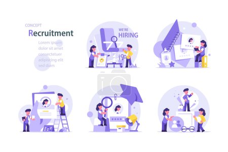 Illustration for Recruitment concept,Idea of employment and job interview. Recruitment manager searching. Job candidate for a start up project - Royalty Free Image
