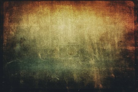 Photo for Vintage distressed old paper canvas texture film grain, dust and scratche texture with vignette border background for design backdrop or overlay designs - Royalty Free Image