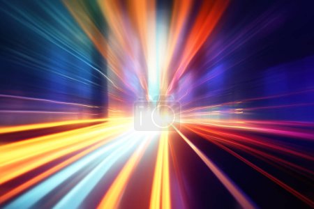 Foto de Abstracto velocidad luz fondo colorido zoom luz senderos fondos - Imagen libre de derechos