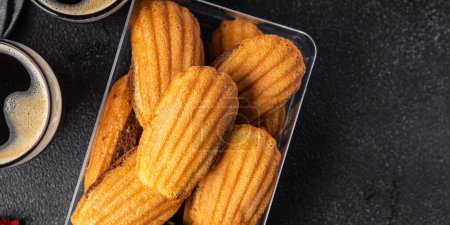 Photo for French dessert biscuit cookies Madeleine sweet meal food snack on the table copy space food background rustic top view - Royalty Free Image