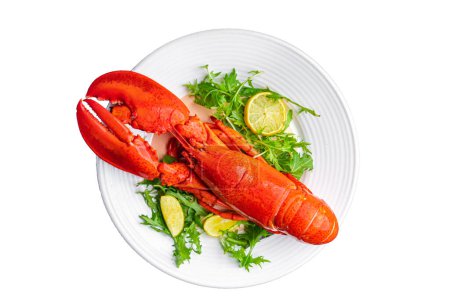 frische Hummer Meeresfrüchte Produkt Mahlzeit Lebensmittel Snack auf dem Tisch kopieren Raum Lebensmittel Hintergrund rustikal Draufsicht