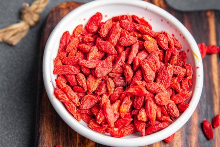 Goji berries food supplement food healthy meal food snack on the table copy space food background rustic top view