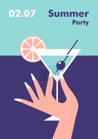 Photo for Summer party poster design template. Vector illustration. - Royalty Free Image