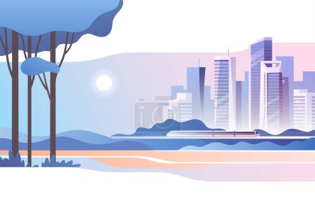 Illustration for Abstract urban landscape. Vector illustration. - Royalty Free Image