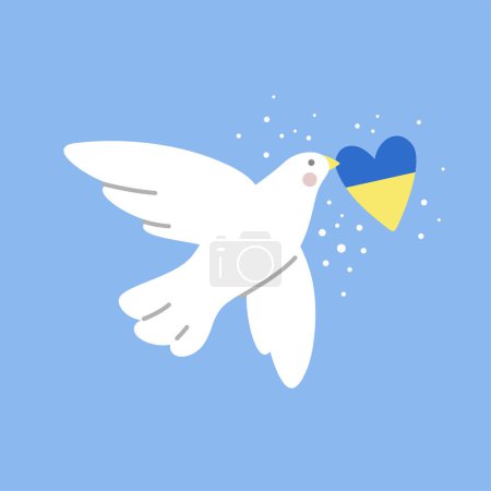 Photo for Flying dove as a symbol of peace. Support Ukraine, no war. Vector illustration. - Royalty Free Image